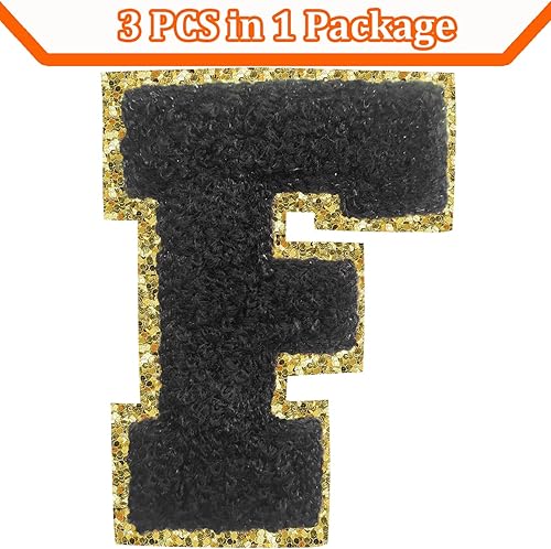 Miniatura 265 de Parches de letras termo-adhesivas de felpilla para chaquetas, parches de letras universitarias con brillantina para planchar en la letra azul A