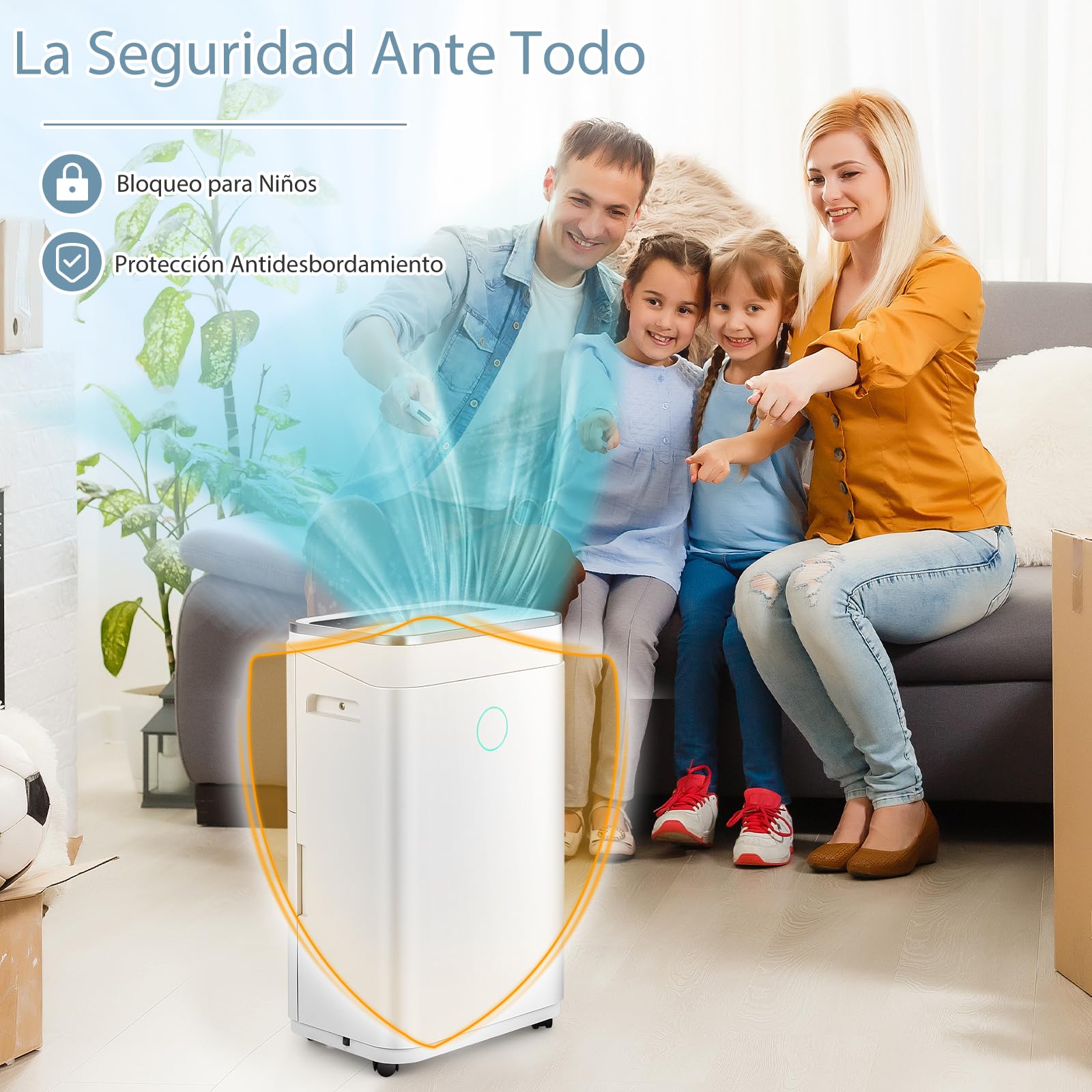GOPLUS Deshumidificador 25L/Día con Tanque de agua 6,5L, Deshumificador de Humedad Hasta 30㎡, Temporizador 24 Horas y 2 Velocidades 3 Modos, Drenaje Automático o Manual, para Dormitorio Sótano Baño