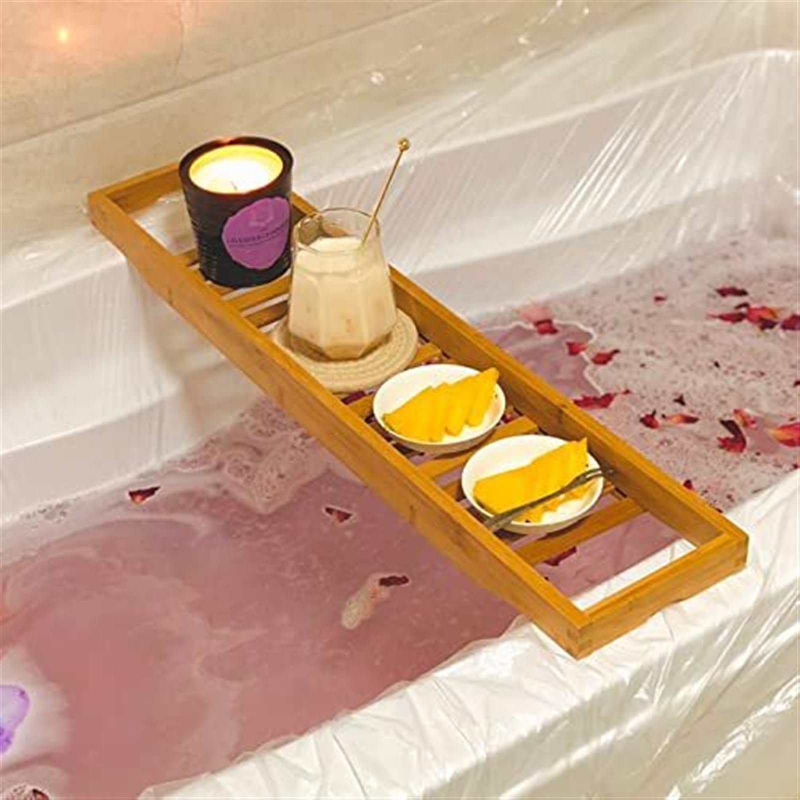 Pojemnik na wannę, wanna nizer do książek i akcesoriów, doświadczenie spa w domu, idealny do relaksu w łazience