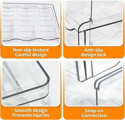 Miniatura 2 de Paquete de 2 organizadores de botellas de agua, soporte apilable para botellas de agua para gabinete, estante de almacenamiento de botellas de agua