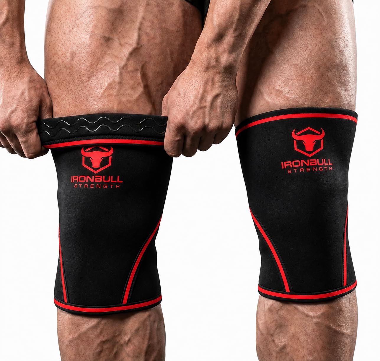 Knee Sleeves 7mm (1 Pair) - High Performance Knee Sleeve Support For Weight Lifting, Cross Training & Powerlifting - Best Knee Wraps & Straps Compression - For Men and Women (Black/Red, Large)-image-18