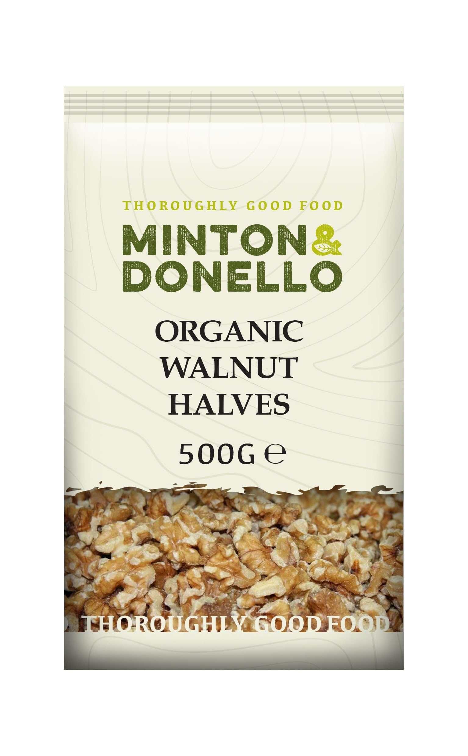 Minton & Donello 500g Organic Walnut Halves - Natural Source of Omega-3, Antioxidants, and Plant-Based Nutrition