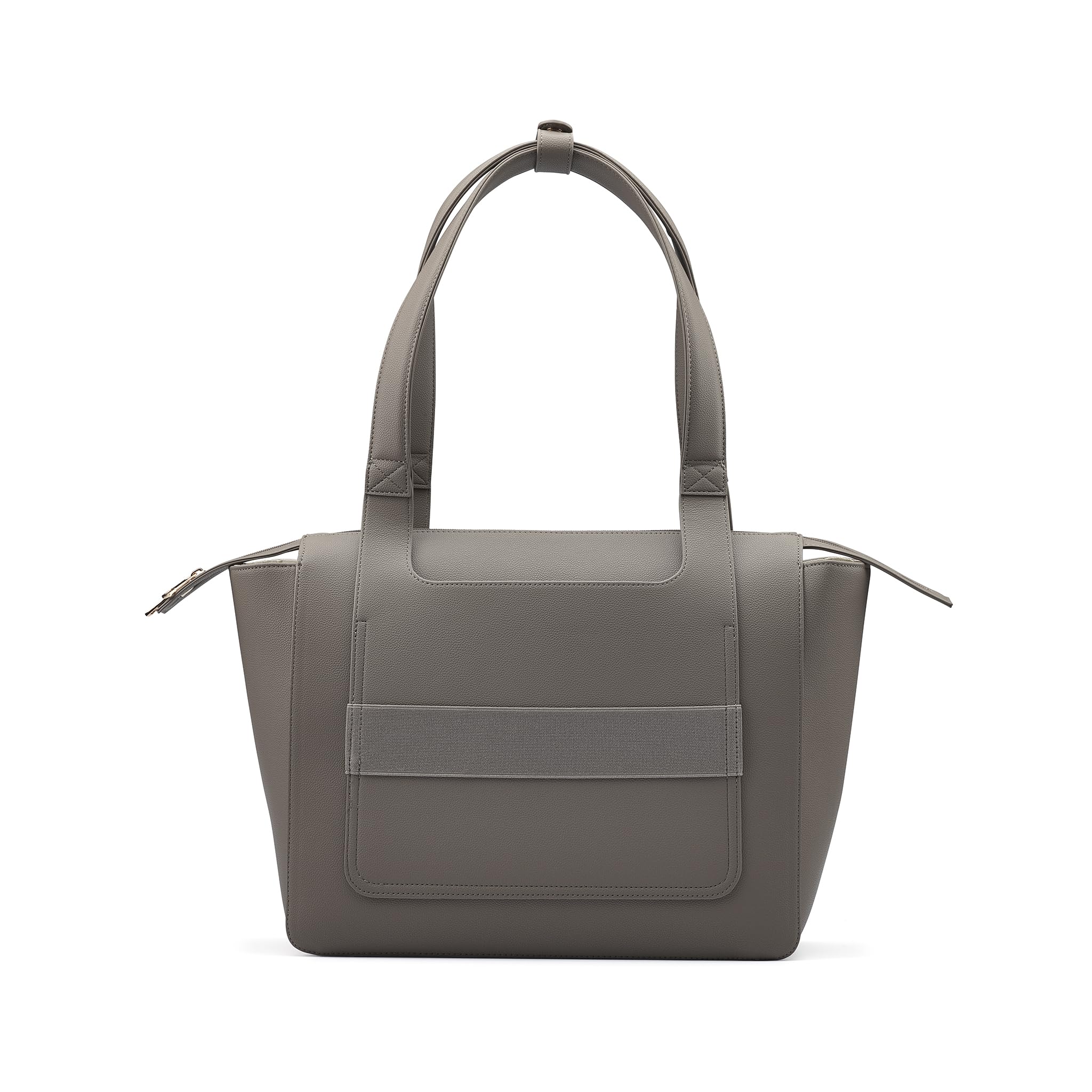 Ayla Tote Bag in Pebble Vegan Leather Laptop Pocket Insulated Pouch 10 Pockets Luggage Strap Work or Travel
