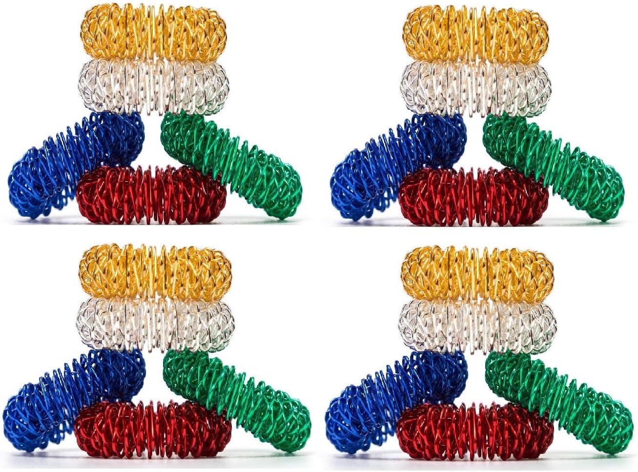 AHCS Accu-pressure Finger Handheld Massager Ring Multicolor - (Set of 20)