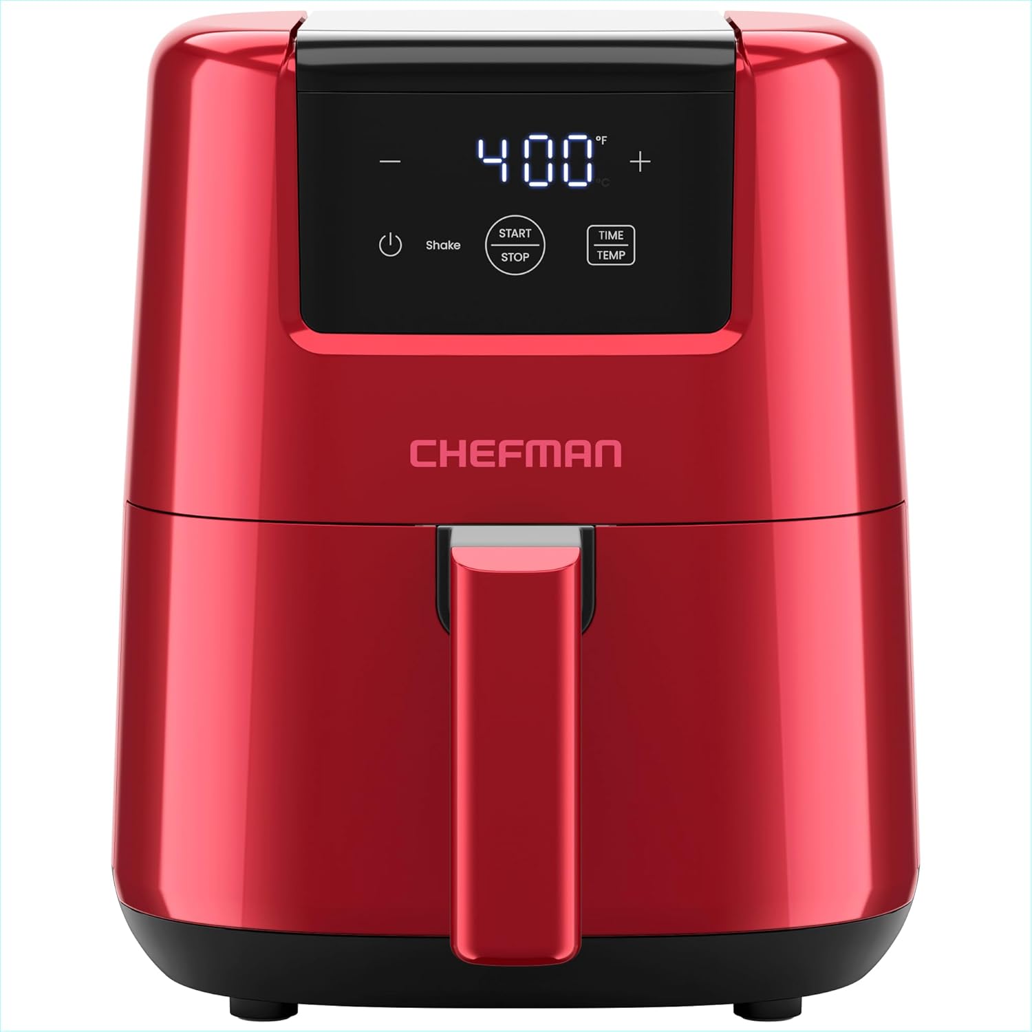 chefman 2 qt mini air fryer – digital space-saving compact air fryer with nonstick and dishwasher safe basket, quick & easy meals in minutes, features digital timer and shake reminder – red 2 quart red