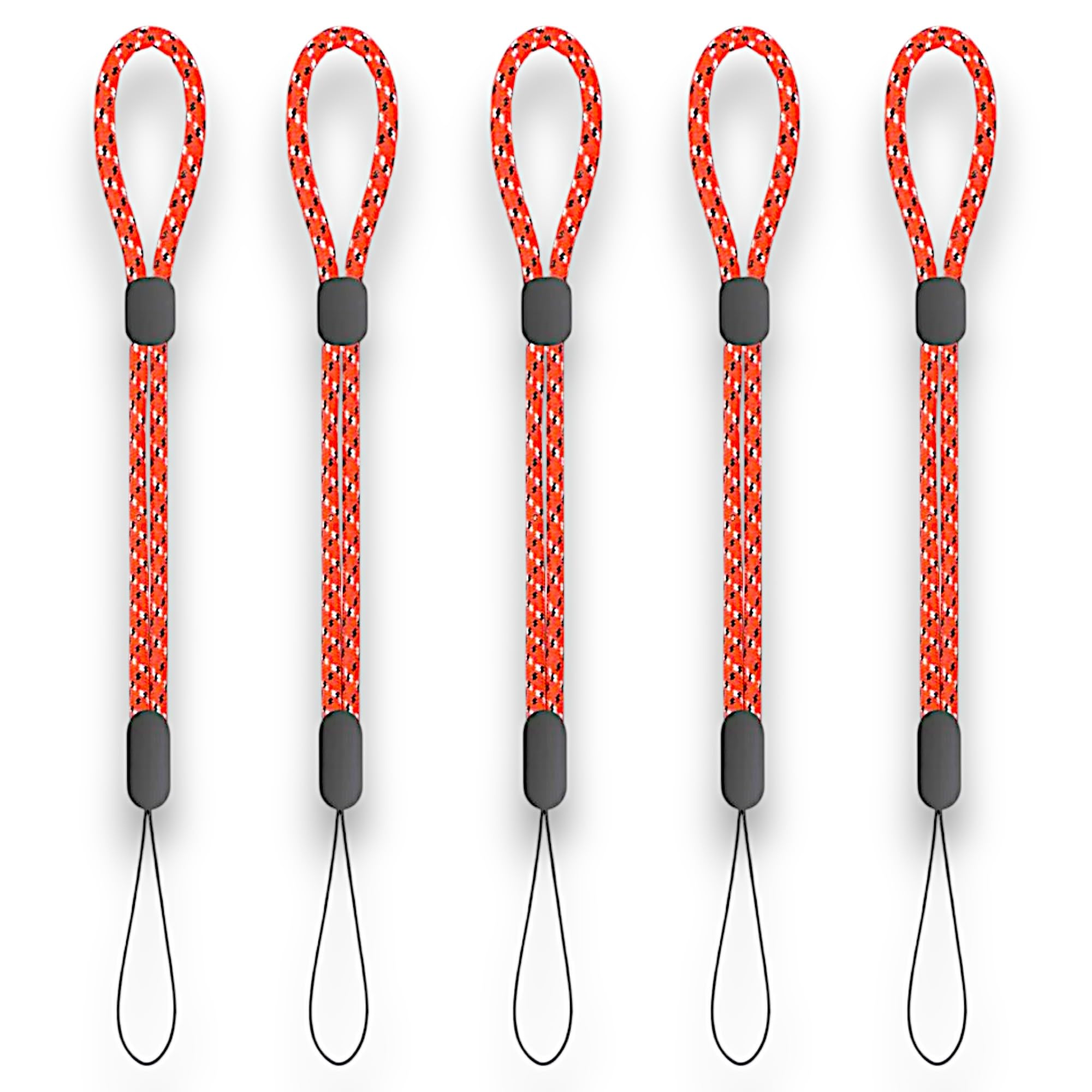 RATASK Pack of 5 Adjustable Hand Wrist Strap Lanyard, for GoPro, Camera, Keys, Keychain, Phone, USB Flash Drive, Wallet and ID Name Tag Badge, (Red, pack of 5)