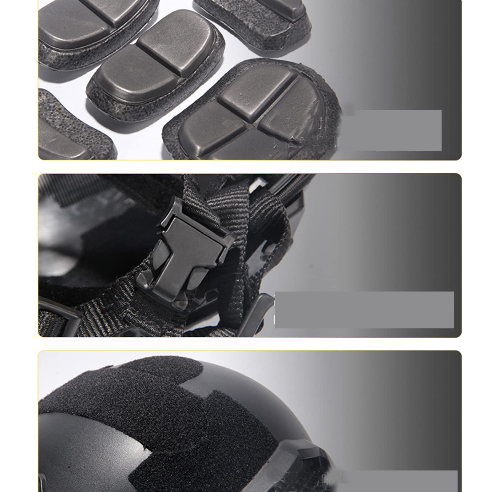 Juego de casco militar, con gafas y montaje Nvg, combinación de equipo táctico para airsoft, paintball, cosplay (negro B)
