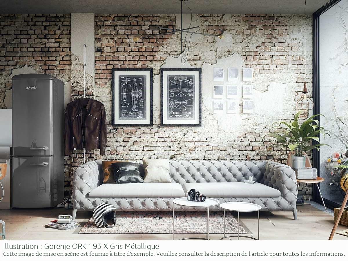 Gorenje ORK 193 x de l Réfrigérateur/Congélateur/A + + +/Hauteur 194 cm/kühlen : 227 l/gefrieren : 95 L/Silver/Frost Less/Crisp Zone/Oldtimer/Retro Collection noir