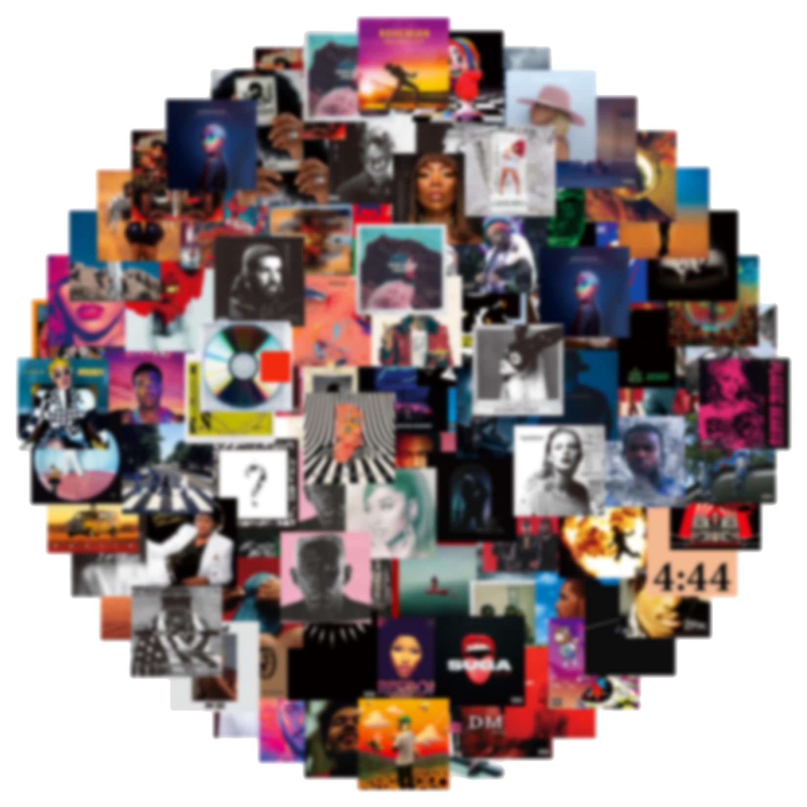 100Pcs Album Cover Stickers for Teens - Music, Rapper and Band Stickers for Adults Car Decals Water Bottle Laptop