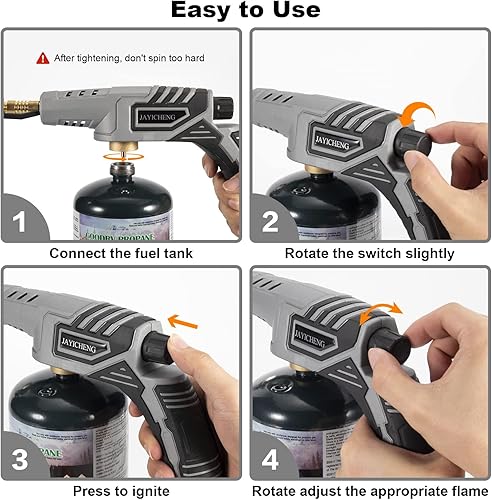 Miniatura 5 de Antorcha de cocina de propano de cocina, 500,000 BTU soplete culinario, video de sous, pistola de fuego para asar filetes, barbacoa y crema brulee