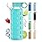 purifyou 40oz / 32oz / 22oz / 12oz Borosilicate Glass Water Bottle with Time & Volume Markers, Silicone Sleeve, Stainless Steel Lid | Reusable Glass Bottle for Water & Juice (12oz Aqua Blue)