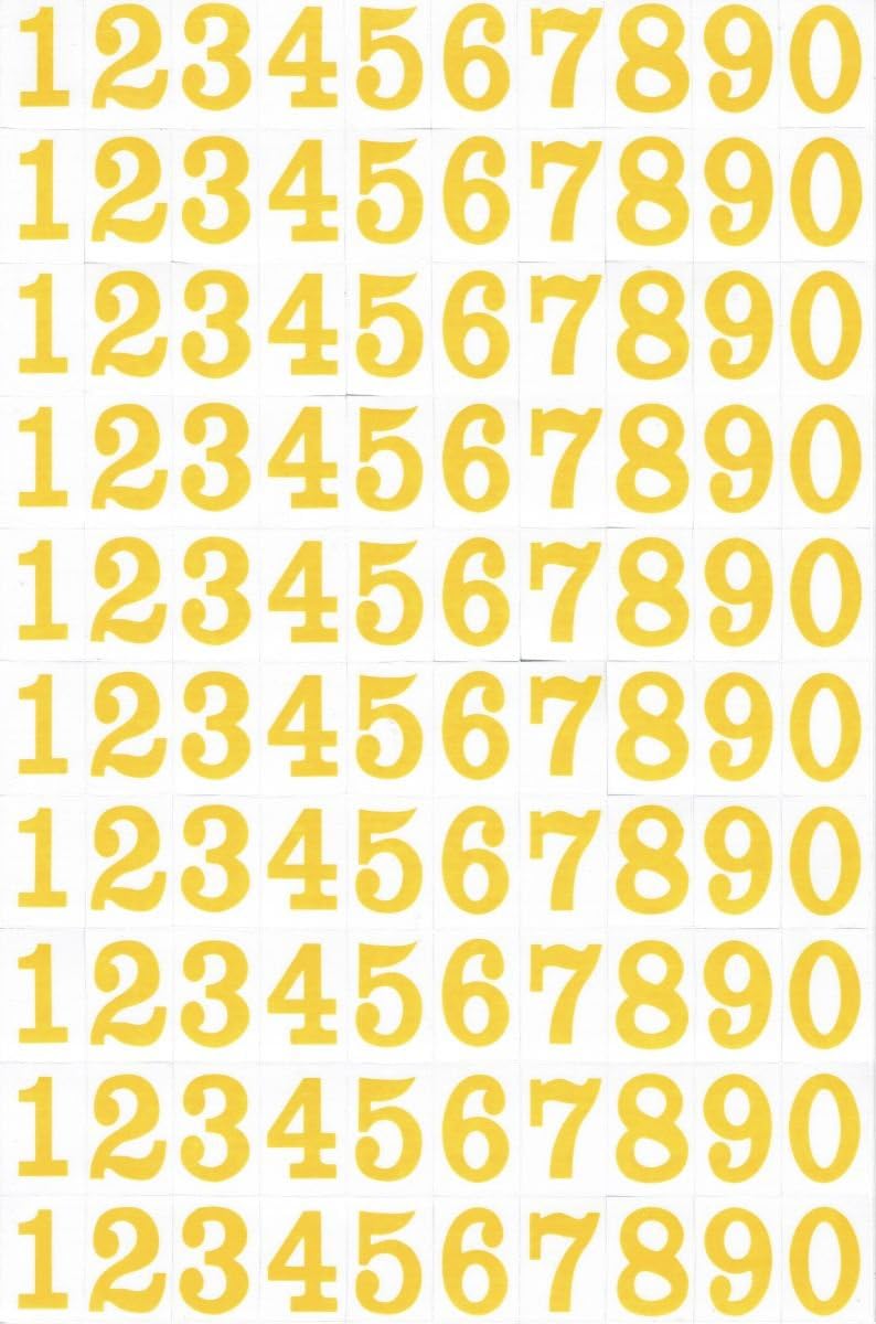 Numbers Letters Design 1234567890 yellow Sticker sticker set