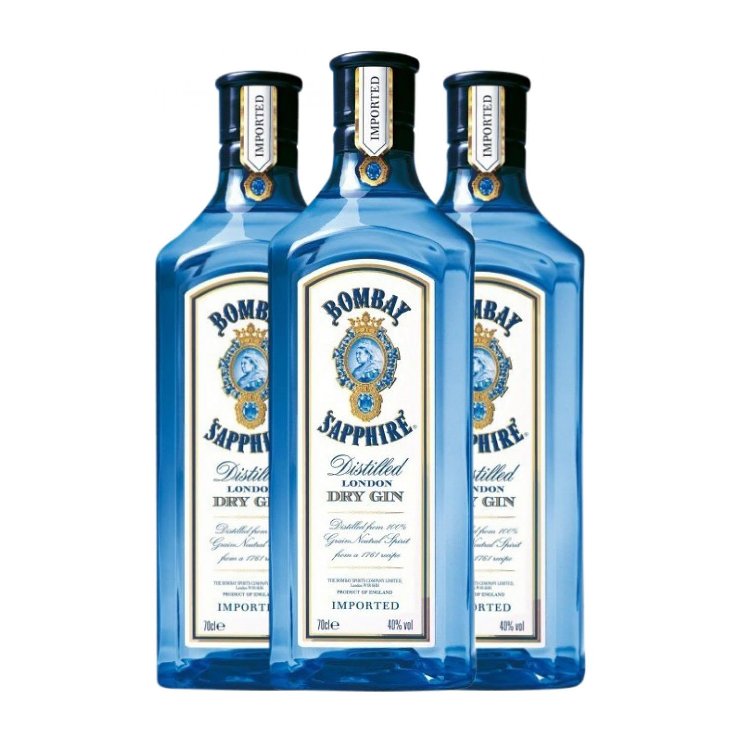 Ginebra Bombay Sapphire 70 cl (Caja de 3 Botellas de 70 cl)