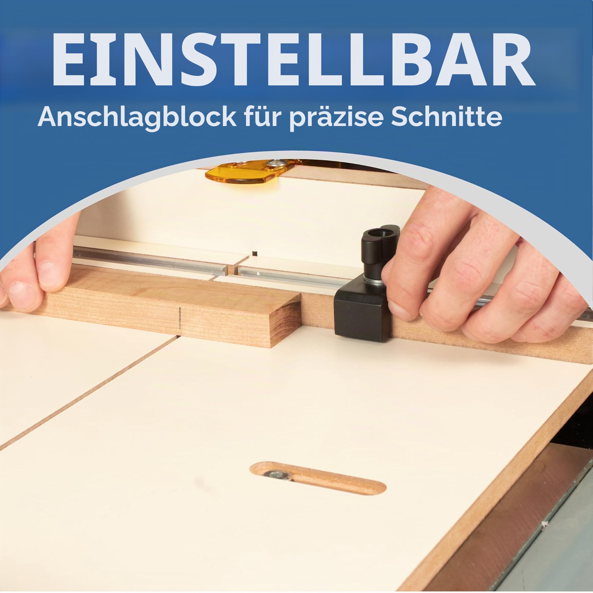 Fulton MDF-Kreuzschnittschlitten für Tischsäge, Aluminium-Gehrungsschlitzschienen, verstellbarer Anschlag und transparenter Schutz, präzise präzise Gehrungen, Kreuzschnittschlitten für eine Tischsäge