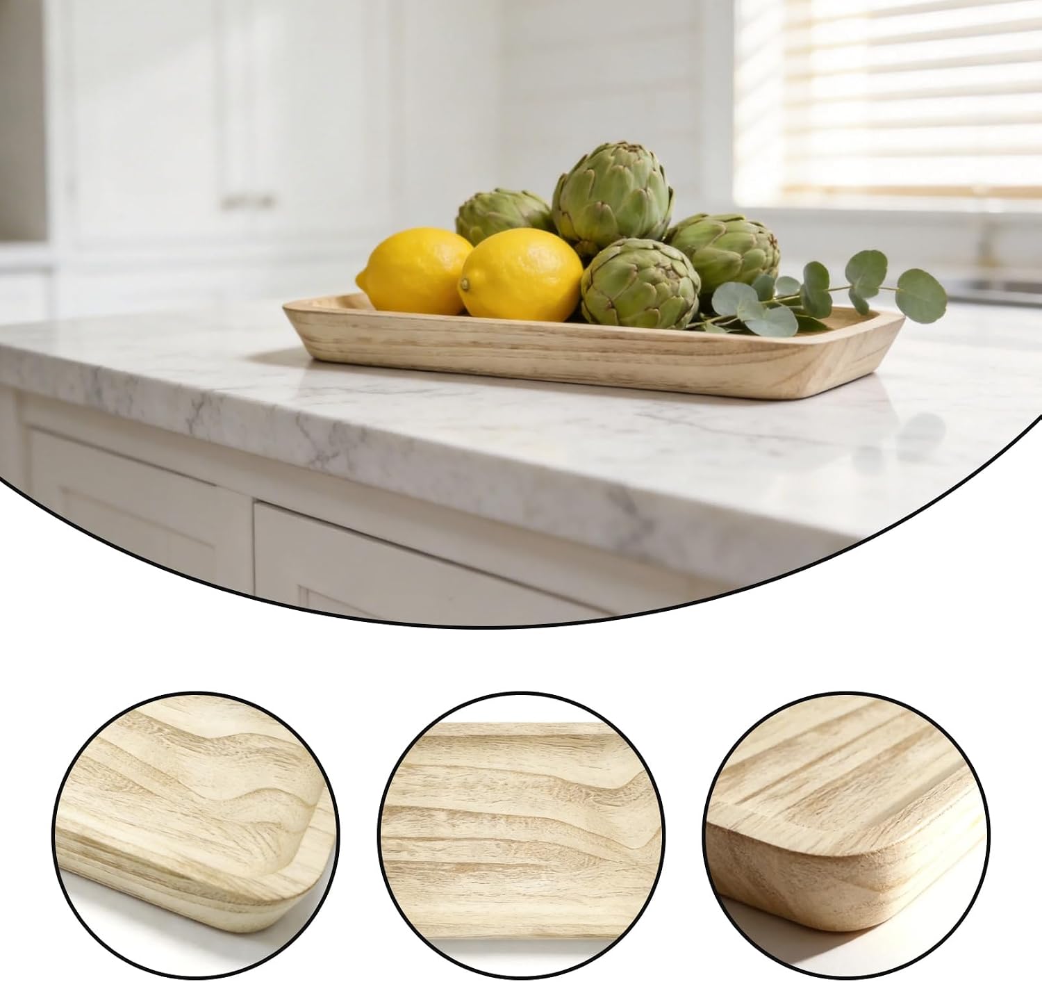 Dough Bowls for Decor, Wooden Dough Bowl – 16 Inch (40.9×14.8cm) Rustic Wooden Dough Bowl for Home Decor, Table Centerpiece, Farmhouse & Rustic Style Decor Accent