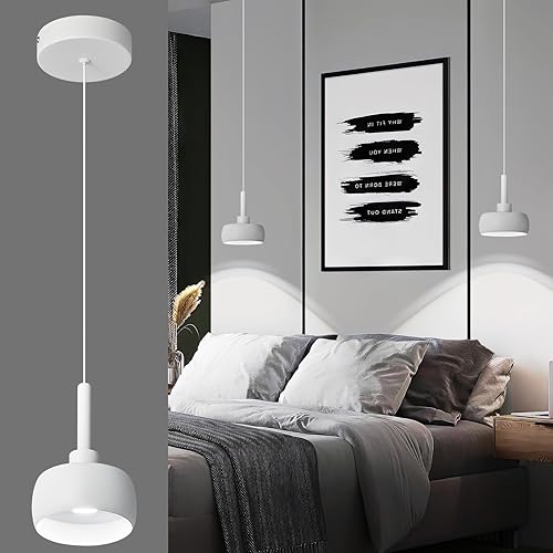 Lámparas colgantes de color blanco puro, para isla de cocina, mini cúpula, fuente LED COB, lámpara colgante moderna para dormitorio, sala de estar,