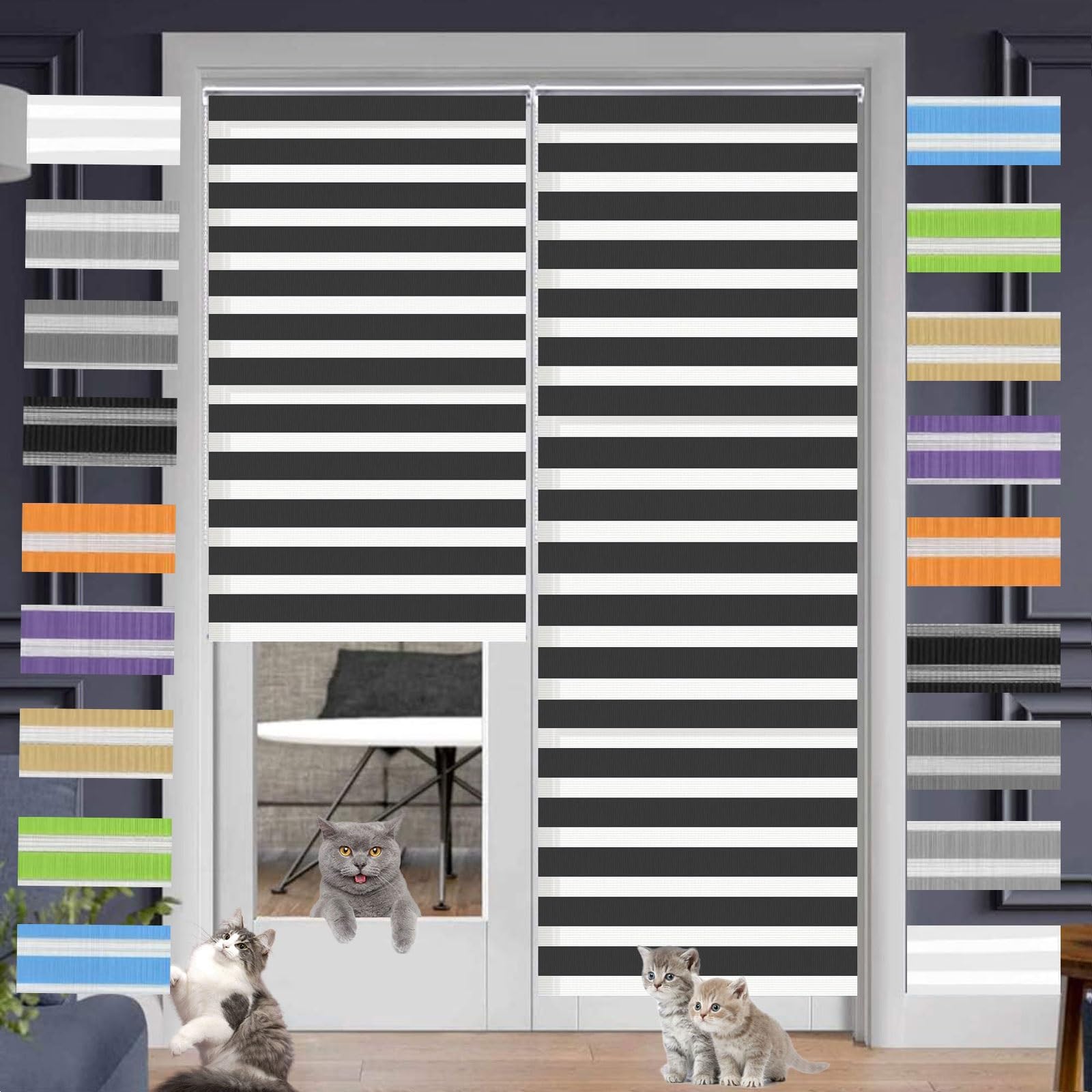 Tenda Oscurante Finestra 75 x 160 cm Protezione Solare e della Privacy Viaggio Tenda Oscurante compresi Accessori per Casa Ufficio Parete Soffitto, Nero