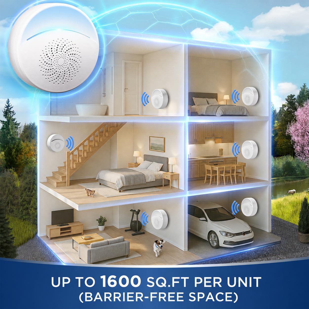 Repelente ultrasónico de insectos y plagas para interiores, repelente electrónico de control de enchufe para cucarachas, roedores, ratones, mosquitos, insectos, ratones, arañas, hormigas, 314 (paquete