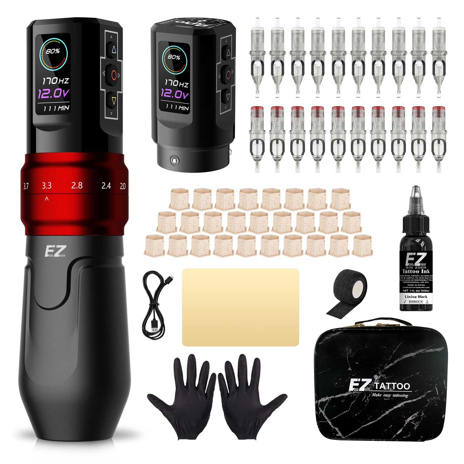 Amazon.co.jp: EZ Tattooペンキット、P3 Pro ワイヤレスタトゥー