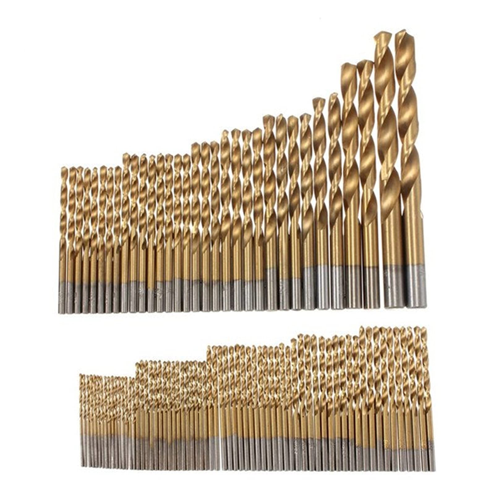 punte del router 99 set di punte da trapano rivestiti in titanio da 1,5-10mm, bit di torsione manuale ad alta velocità in acciaio ad alta velocità, for la perforazione di legno, plastica e a