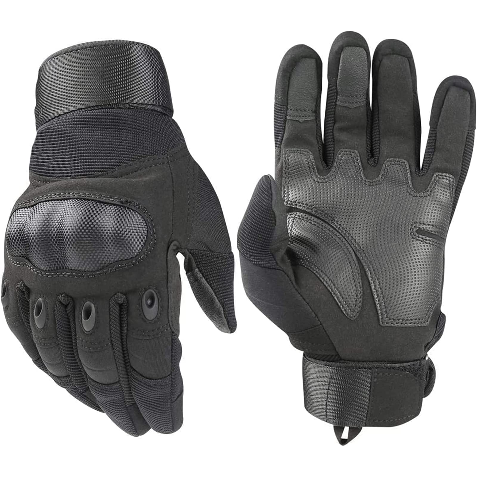 Habiba Mitones Guantes de Pantalla táctil, Guantes de Hombre para conducción al Aire Libre, Motocicletas, protección de articulaciones, Guantes de Dedo Completo para Hombre, Negro Cálido