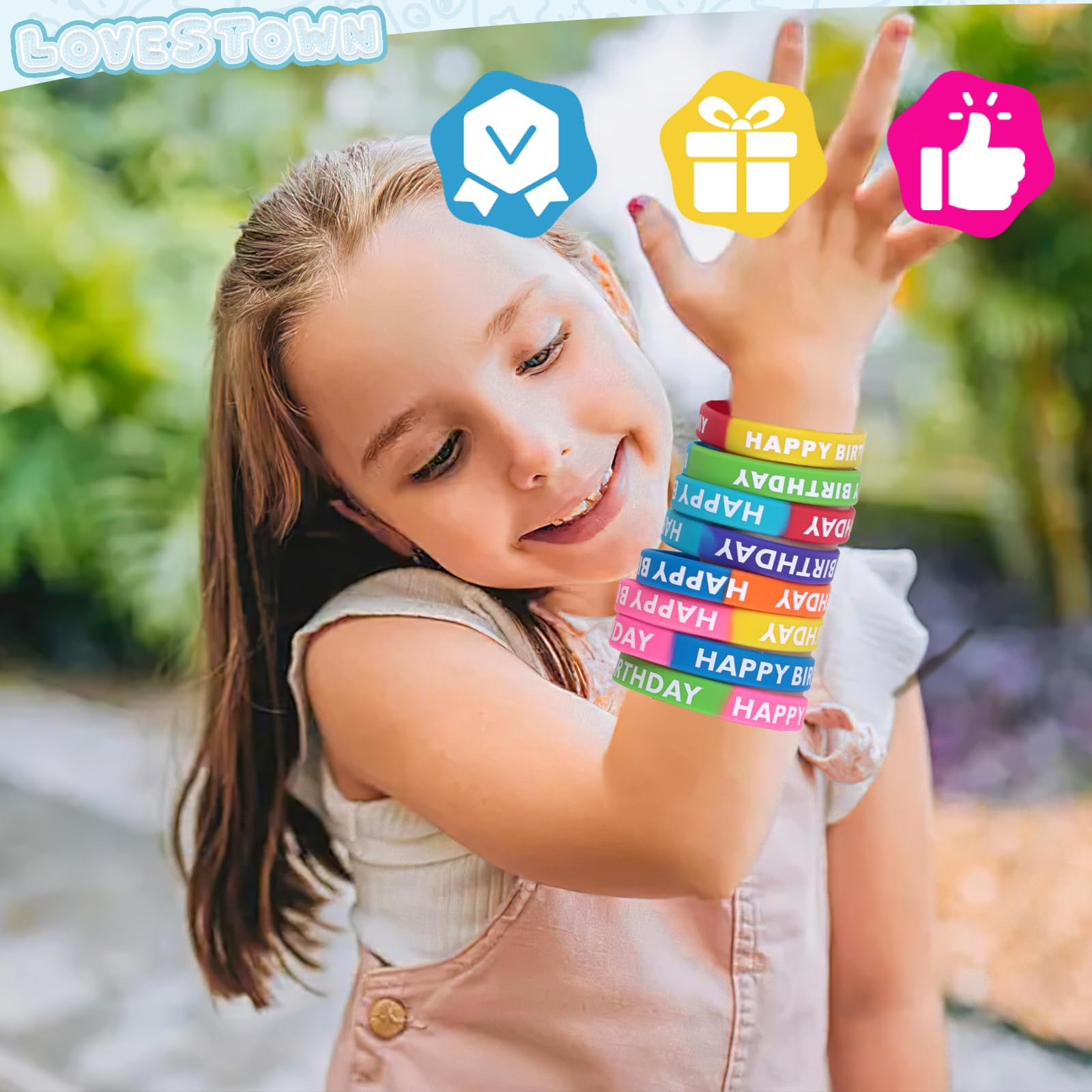 48 Stück Gummi-Armbänder Zum Geburtstag – Bunt, Dehnbar, Für Kinder & Erwachsene