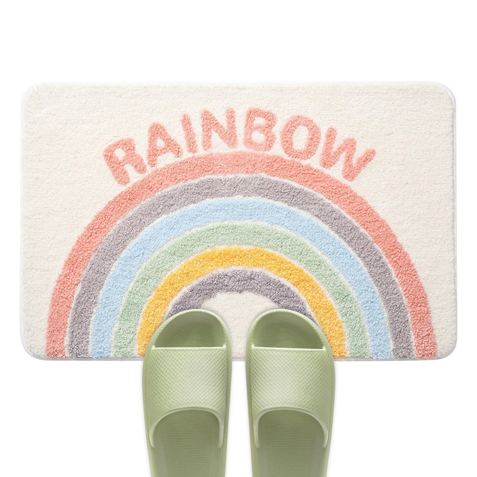 Tapis de salle de bain à séchage rapide moelleux avec tapis douche absorbant noir