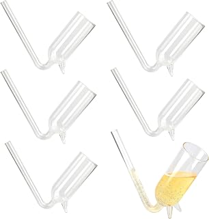 G Francis Champagne Shooter Glass Flute Set - 6 Pack with Built In Stands - 5.7oz Reusable Champagne Bongs for Party Favor Champagne Glasses
