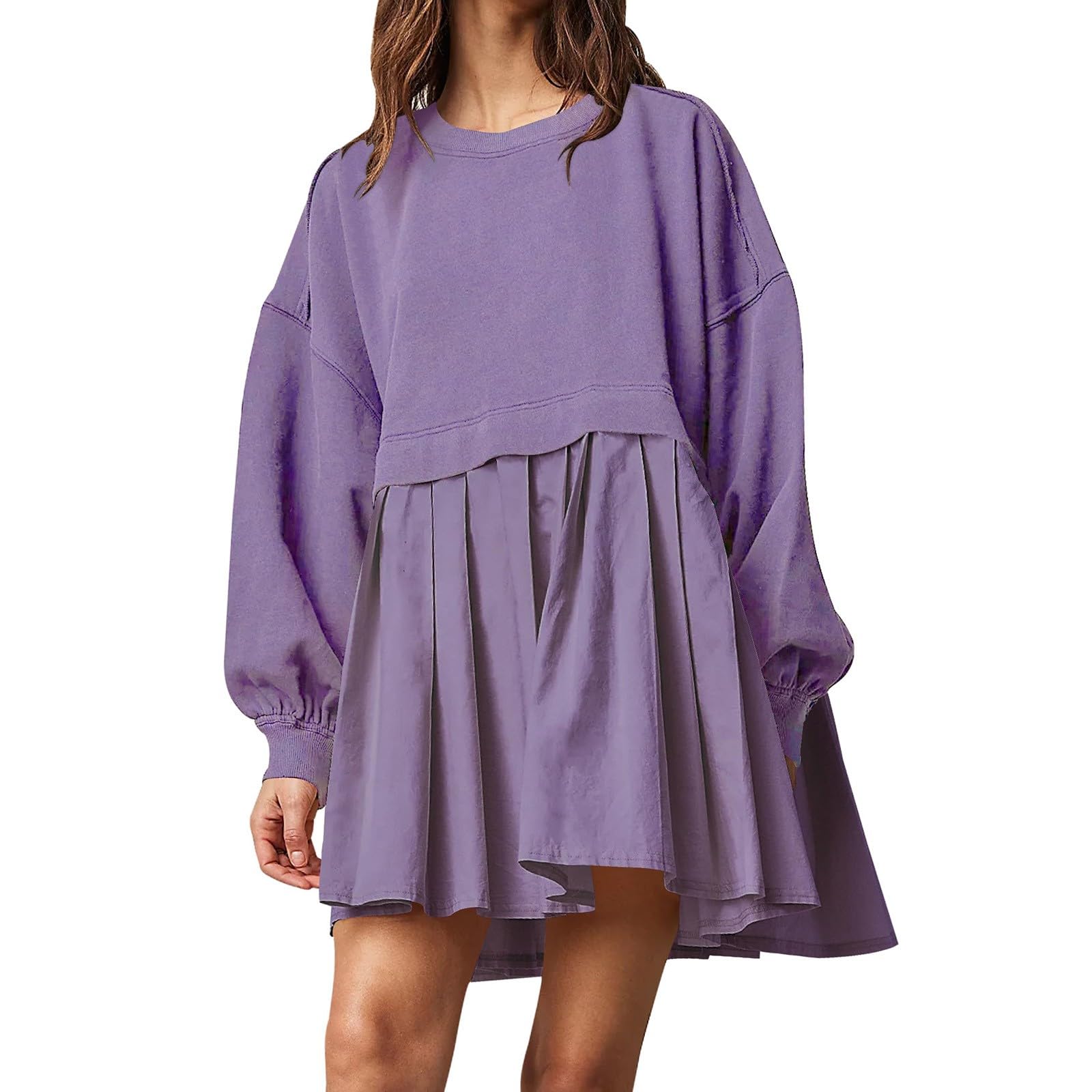 Womens Homecoming Dresses Oversized Sweatshirt Dress Long Sleeve Round Neck  | Desertcart Montenegro