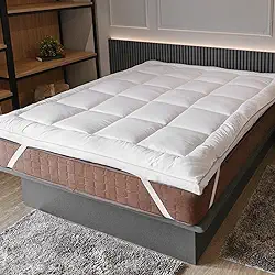 Pillow Top Casal 140x190cm – 100% Fibra Siliconada e Tecido Percal Algodão | Conforto Extra para Seu Colchão (CASAL)