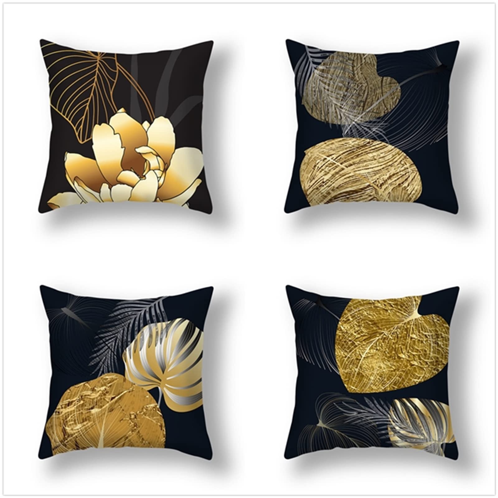 Poszewka na poduszkę 55 x 55 cm, zestaw 4 szt., styl boho, dekoracja do salonu, sypialni, pokoju, poszewka na poduszkę z ukrytym zamkiem błyskawicznym, poduszka na kanapę, Boże Narodzenie,