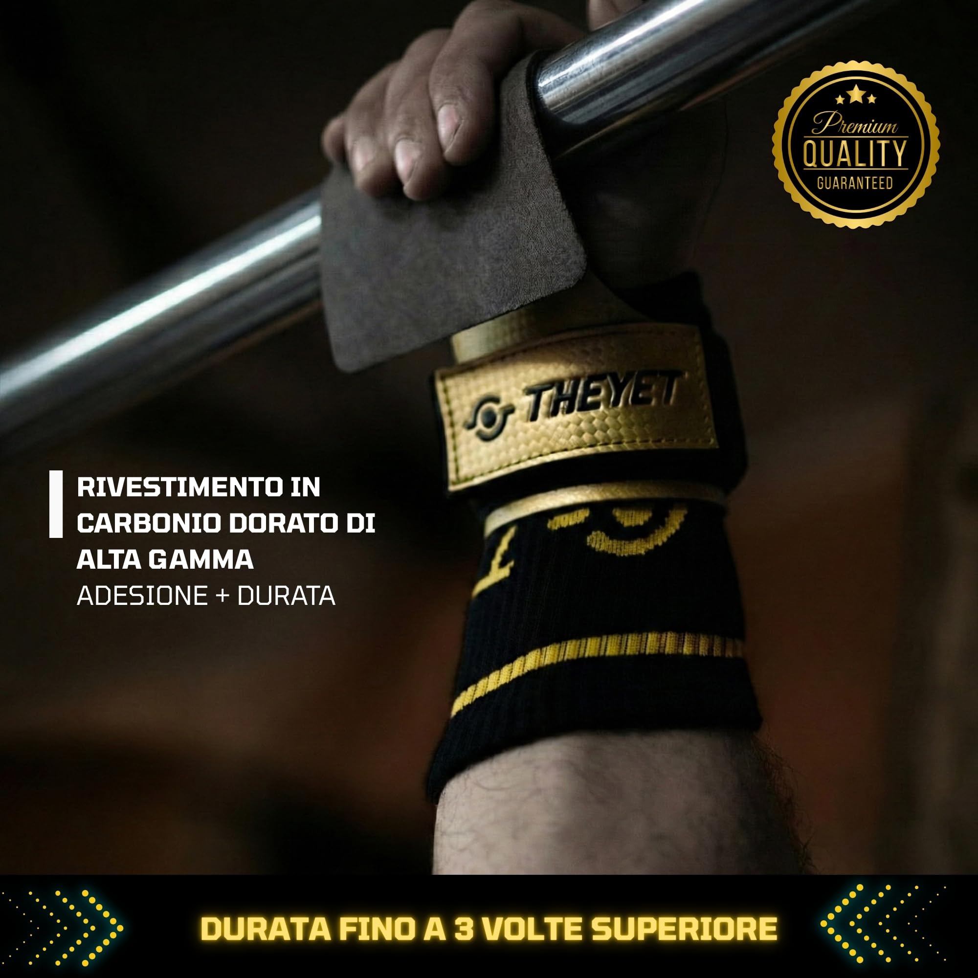 Theyet Paracalli Crossfit per Uomo e Donna | Guanti Grip Antiscivolo con o senza Magnesio | Protezione Mani per Calisthenics, Sollevamento Pesi e Allenamento Palestra Unisex | Polsini Inclusi