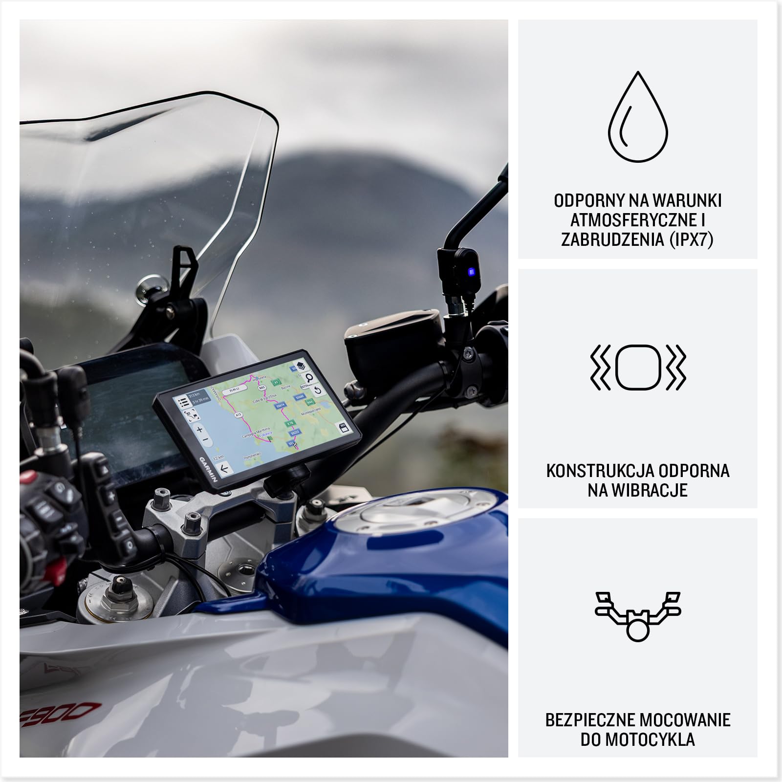 Garmin zūmo XT3 Wytrzymała Nawigacja Motocyklowa, Ekran 4,7" TFT, Wyprawy Grupowe, Natężenie Ruchu & Pogoda