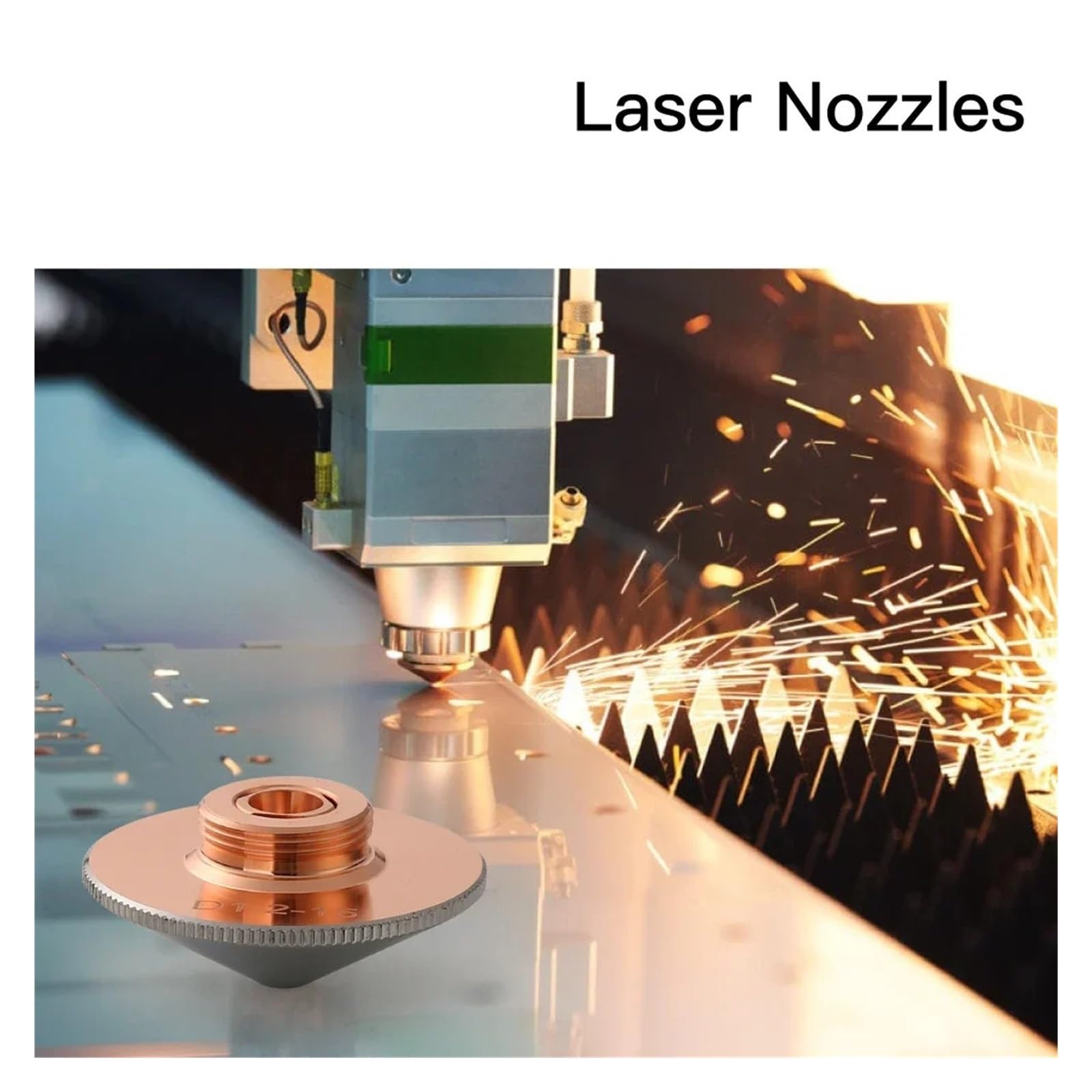 10 szt. dysz laserowych spawalniczych o średnicy 32 mm i kalibrze H15 0,8-6, jedno-/dwuwarstwowych do maszyn do cięcia włókien.