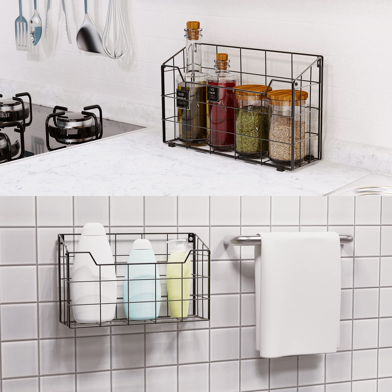 Univivi Groß Zeitschriftenhalter Wand, Zeitungshalter Wand Metall für A4 Post Brief, Prospekthalter Wand & Schreibtisch im Küche Wohnzimmer Büro Badezimmer, Zeitungsständer Schwarz -3 Packungen
