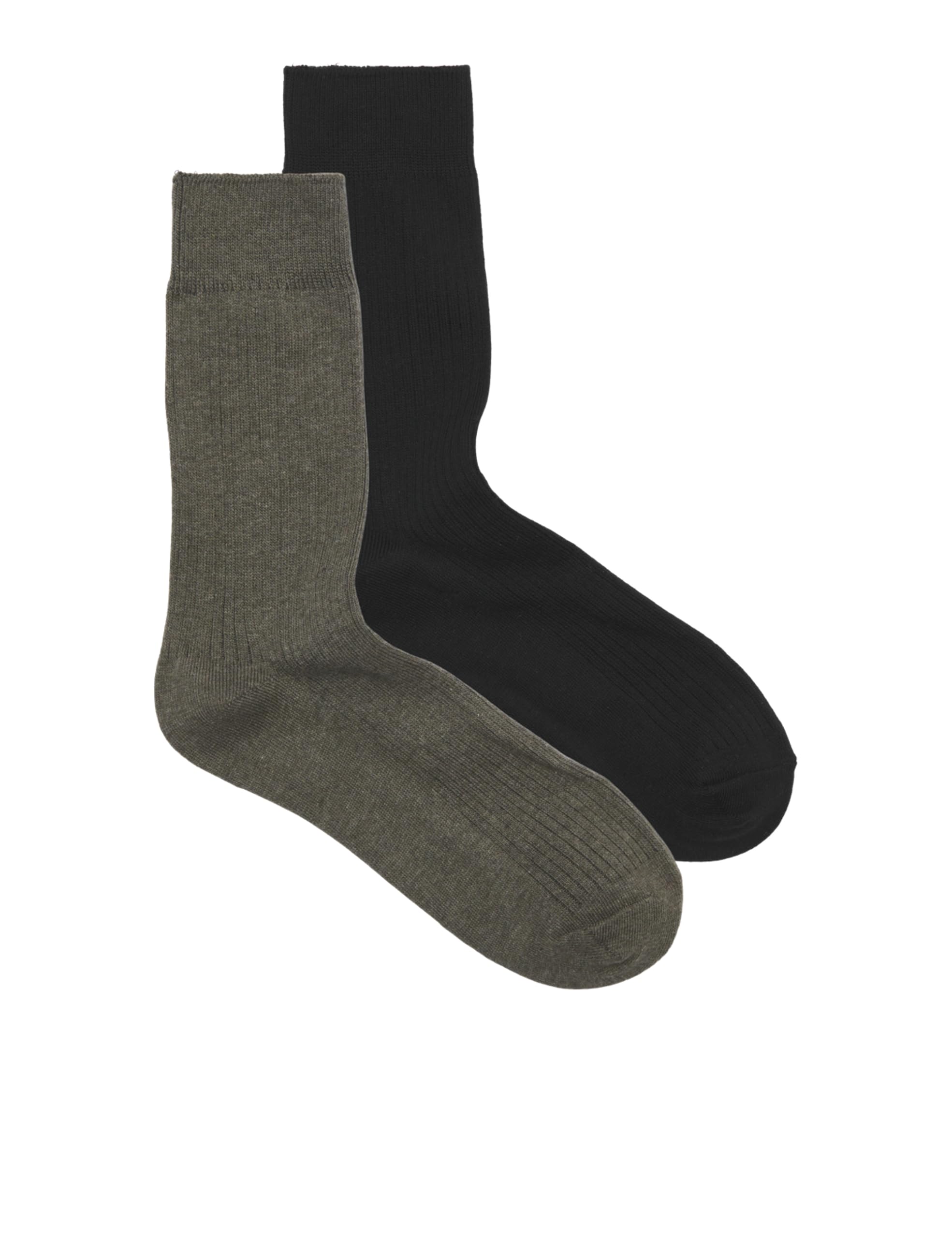 JACK & JONES Men's Jac Premium Socks 2 Pack Noos (Pack of 2), Black/pack: olive night melange, One Size