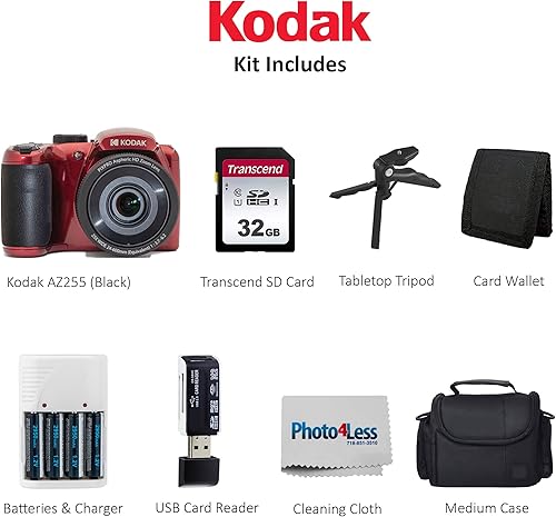 Miniatura 9 de Kodak PIXPRO AZ255 Cámara digital blanco  estuche para cámara de punto y disparo  tarjeta de memoria SD de 32 GB  baterías recargables y cargador