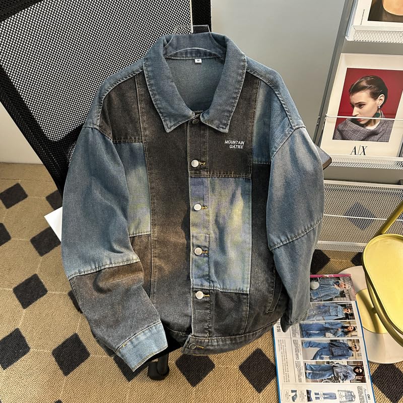 Casual Loose Denim Jacket, Youth Long Sleeve Open Front Coat3
