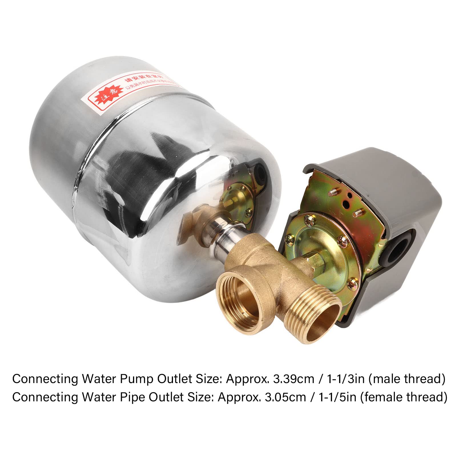 Pompe Auto-amorçante, Interrupteur de Pression, Conception en Métal Durable avec Clapet Anti-retour en Cuivre pour Pompe à Eau Propre de Jardin, 1 Ensemble
