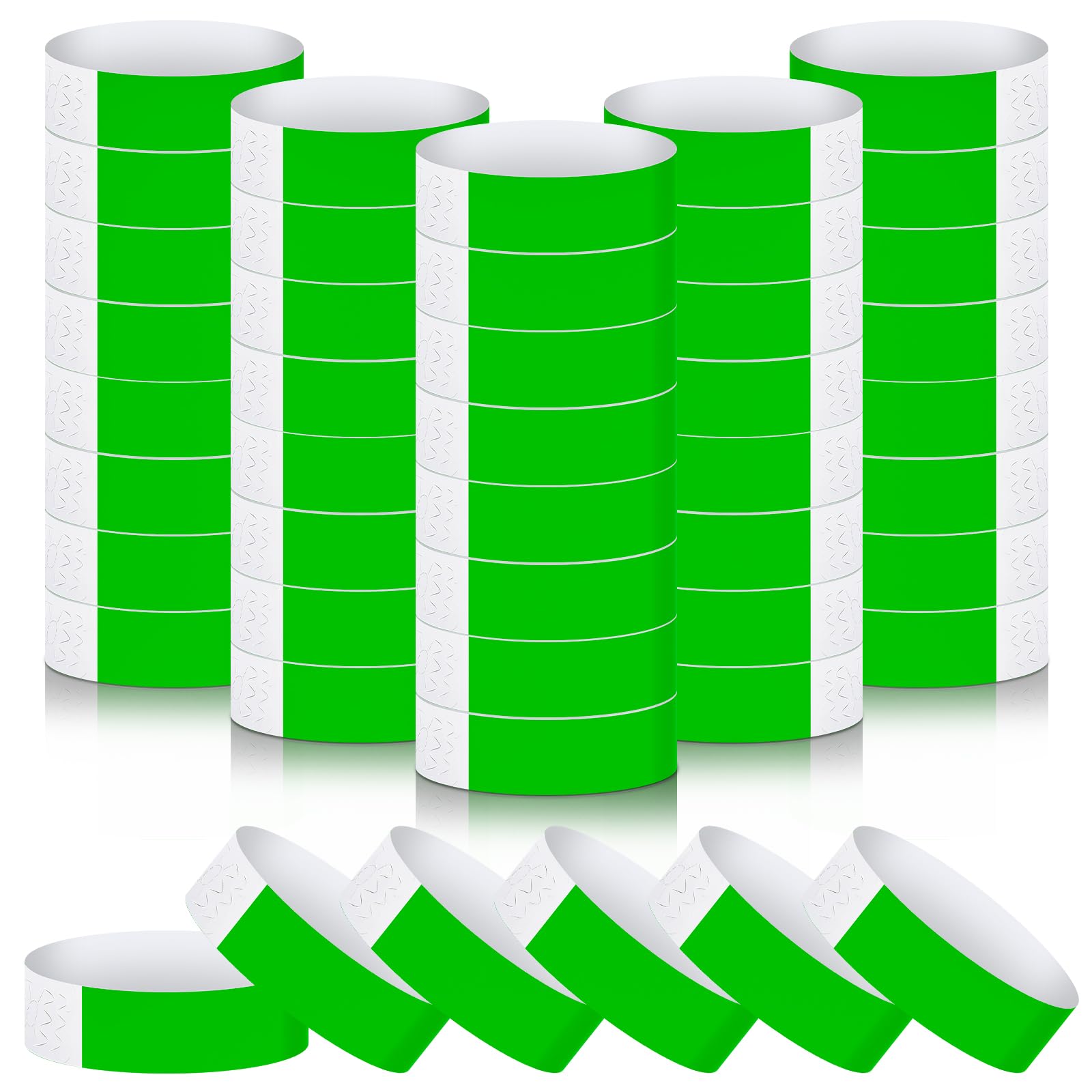 Epakh 500 Pcs Paper Wristbands Neon Wrist Bands Waterproof Hand Bands for Events Lightweight Concert Wristbands Neon Colored Adhesive Wristbands for