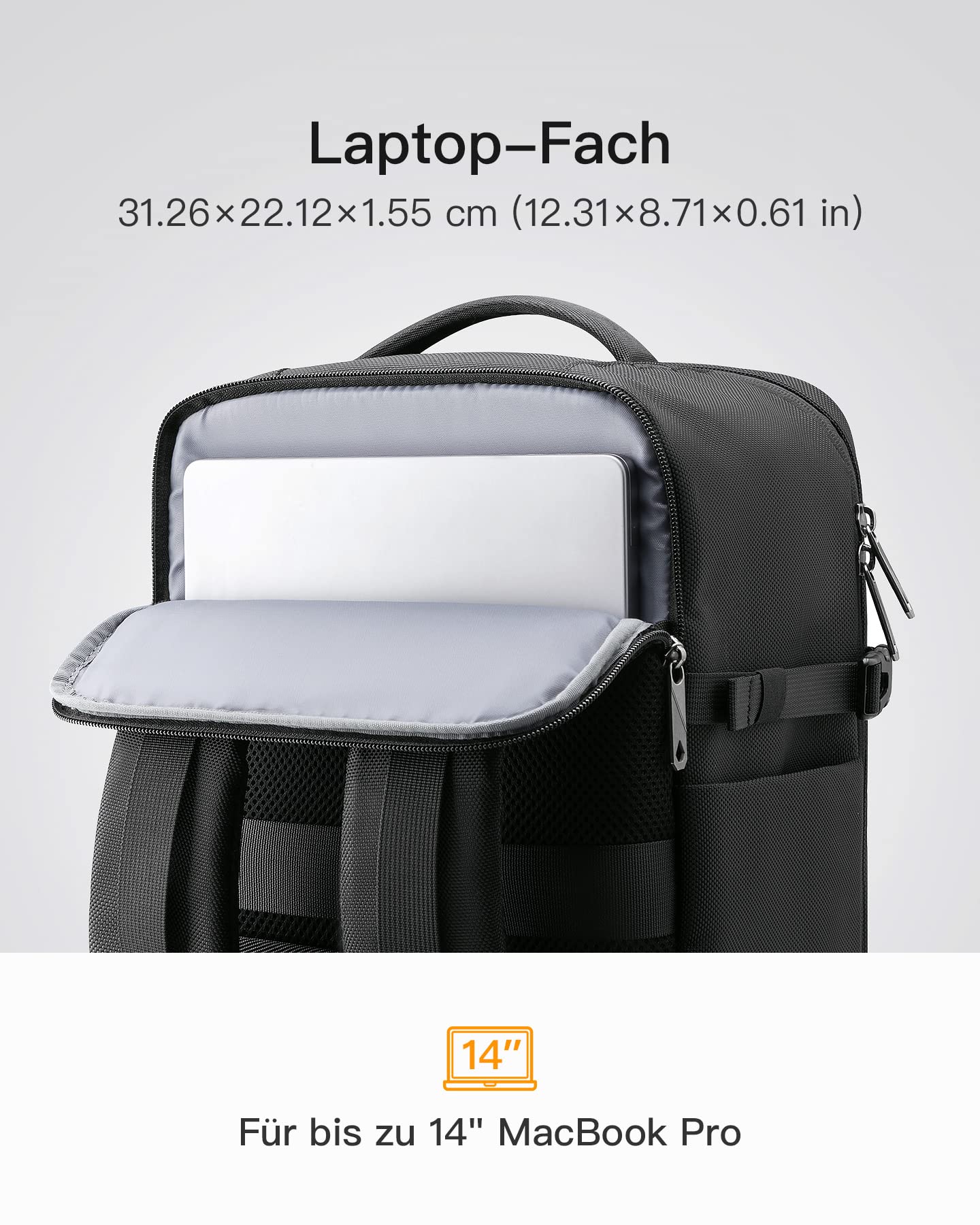 Inateck 20L Ryanair Handgepäck 40x20x25 Reiserucksack Flugzeug Rucksack – Bild 5