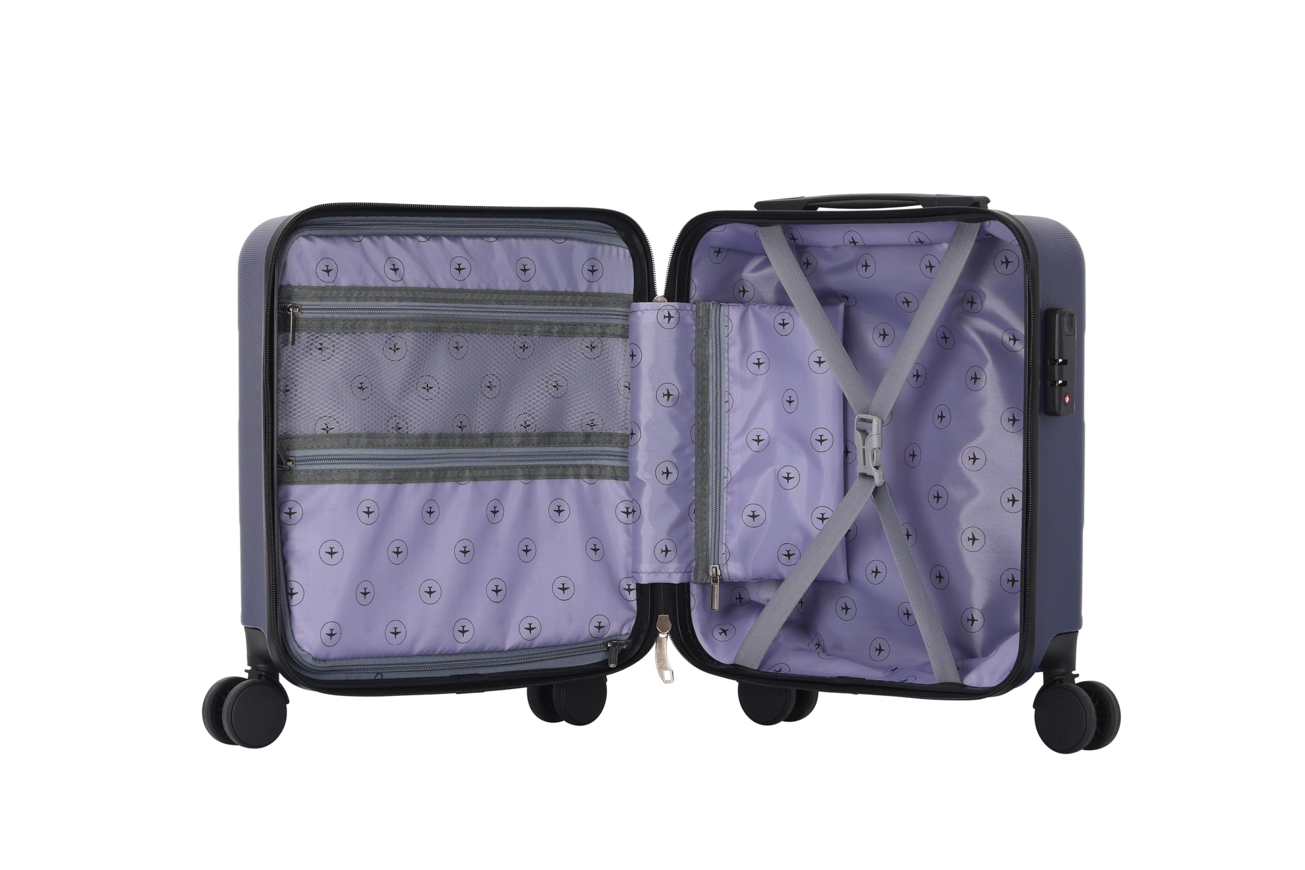 Valise Cabine 45x36x20cm - Approuvé Bagage Cabine EasyJet, Vueling & +100 Compagnies Aériennes - Coque Rigide Anti-Choc (Bleu Marine)