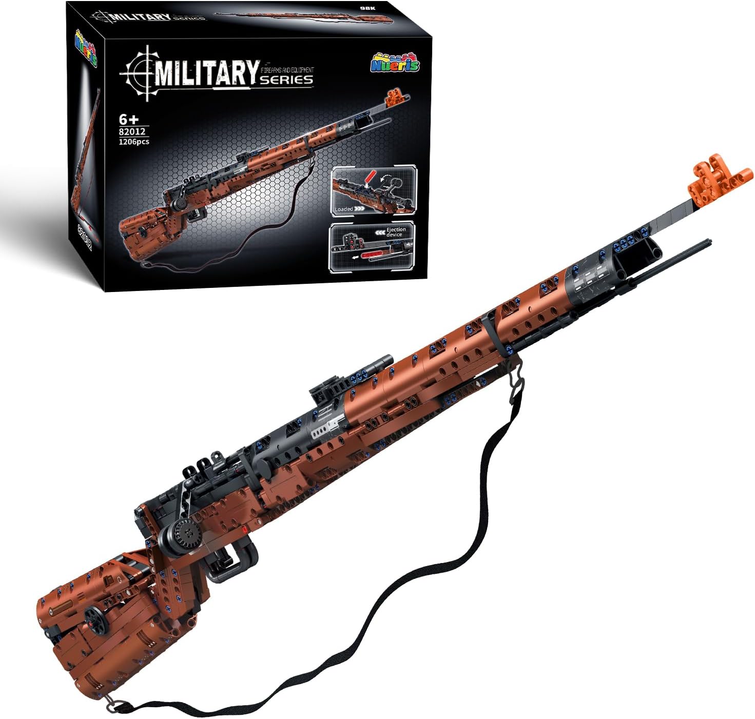 Nueris 1:1 98K Building Blocks Sets - 1206 PCS Model Collection Toy Building Bricks Set - Simulation Militarily Toy Lovers for Kids and Adults Gift