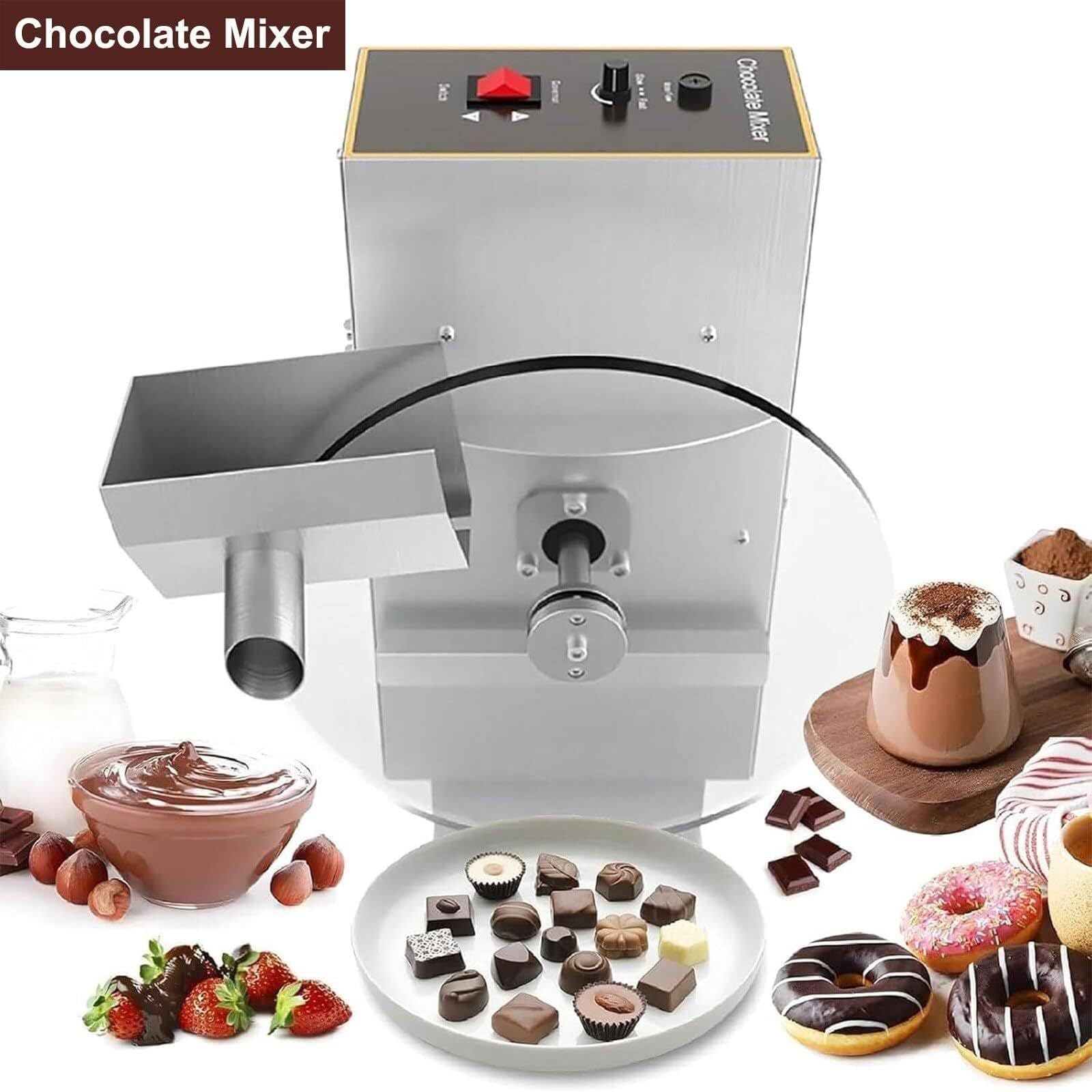 AWAYDD Chocolate Melter Mixer, 500W Candy Making Equipment, Commercial Chocolate Coating Moulding Melting Mixer Machine