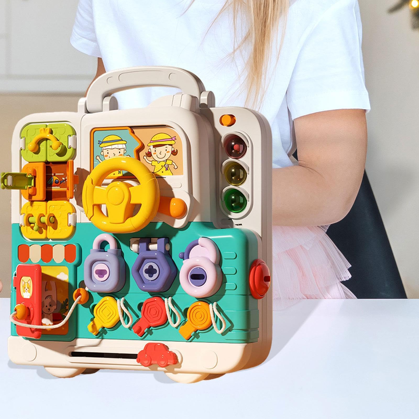 Tablero de Actividades de Tablero Ocupado, Juguete de Viaje de Aprendizaje Preescolar, Tablero de Interruptor de