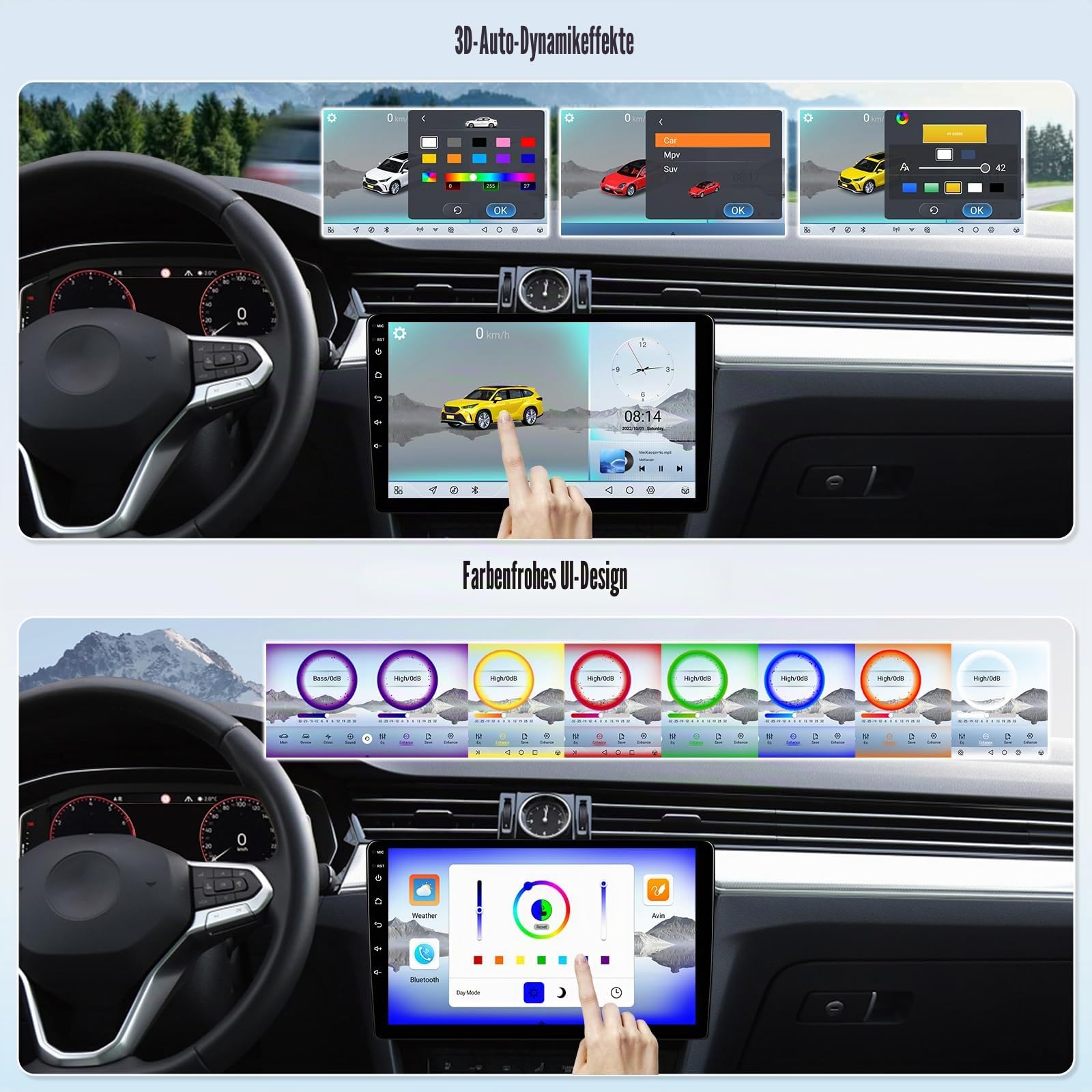 Qualcomm, 4G+64G 8Core GOHHDL Android 15 Autoradio für Mazda 5 2005-2010 mit Carplay Android Auto, 9 Zoll IPS Touch Bildschirm mit Bluetooth FM/RDS EQ DSP GPS WiFi + Rückfahrkamera & MIC