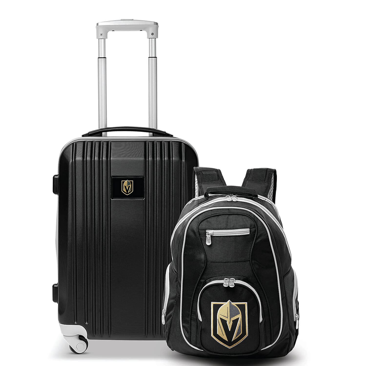 Denco Vegas Golden Knights 2-Piece Luggage Set, Includes 21-inch Two-Tone Hardcase Spinner and 19