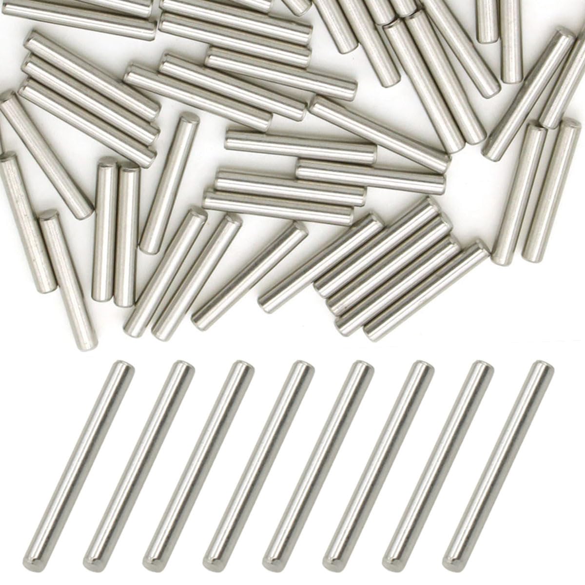 60 Pieces Stainless Steel Dowel Pin, Shelves Dowel Pin Hardware Shelf Support Pegs Pin Fastener for Shelf Replacement Accessories (m3 x30mm)