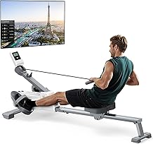 MERACH Foldable Rowing Machines for Home, Magnetic Rowing Machine with 16-Level, Compact Row Saves 20% Space, 350 LBS Load Capacity, Free MERACH App and 1000+ Champion Coaching Course & Games