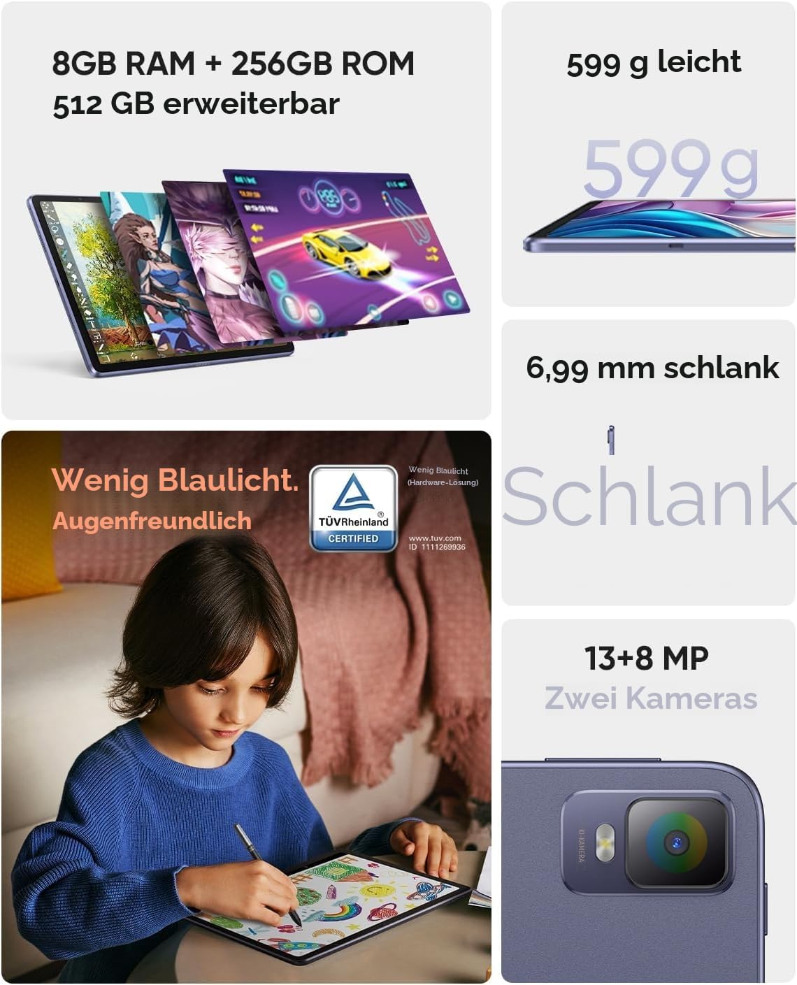 XPPen Grafiktablett, freistehend, Grafiktablett mit 12 Zoll (30,5 cm), Auflösung 2K, Farbbereich 77% NTSC, 109% sRGB, 82% Adobe RGB
